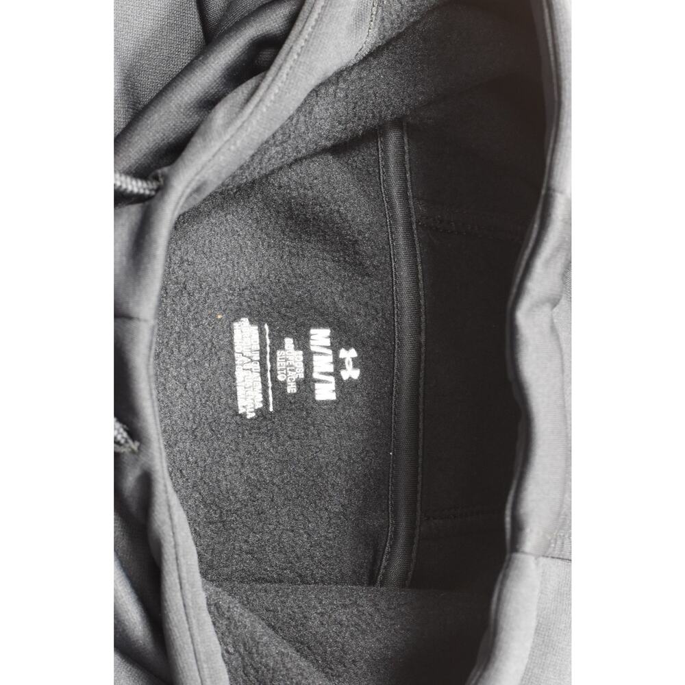 Under Armour Men's Size Medium Black Fleece Pullover Hoodie Loose Fit Logo - Picture 8 of 8